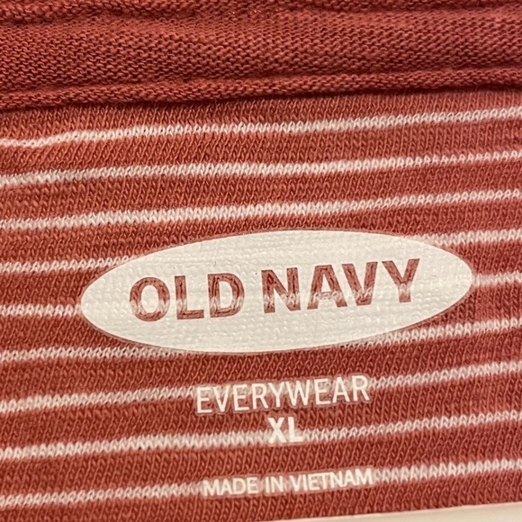 Old Navy Everywhere Slub Tee Neutral Stripes Orange Size XL - Picture 7 of 7